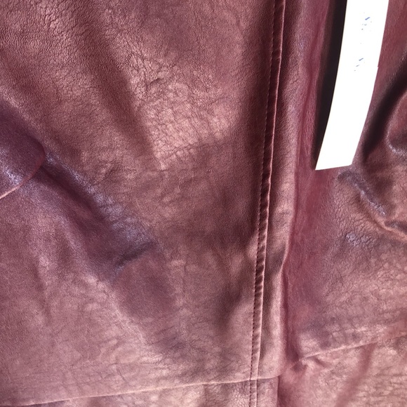 She / Sky Dress Medium N. W. T. Faux Leather Wine Color - Picture 9 of 11